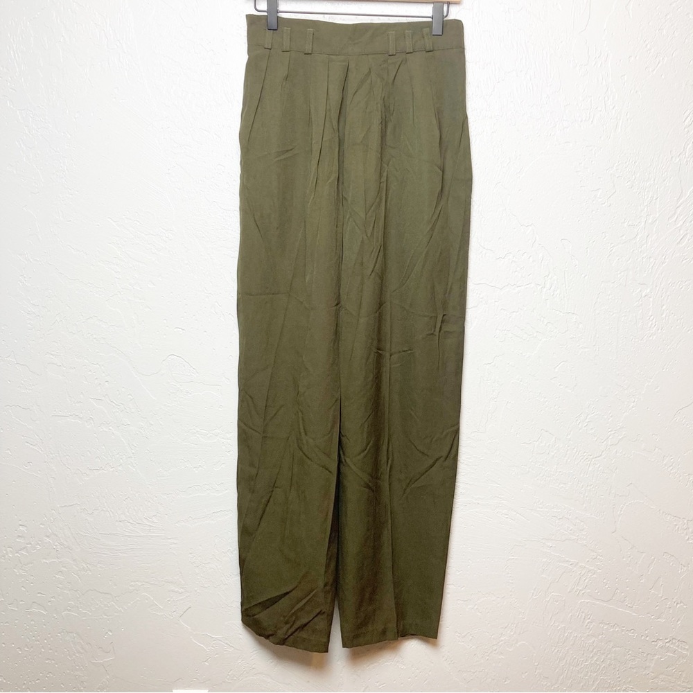 Vintage pleat front green pants trousers large